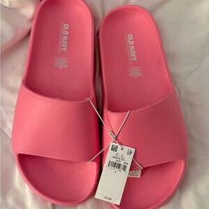 NWT Old Navy Pink Slide Sandals size 7